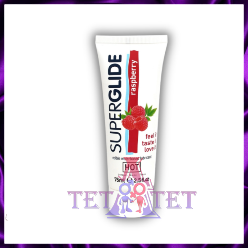 Лубрикант Superglide Raspberry — съедобный, на водной основе, 75 мл